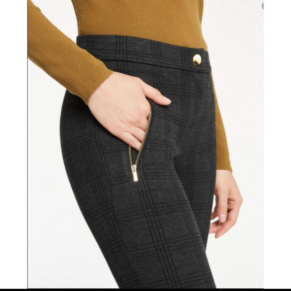 NWOT Plaid zip pocket leggings Ann Taylor
